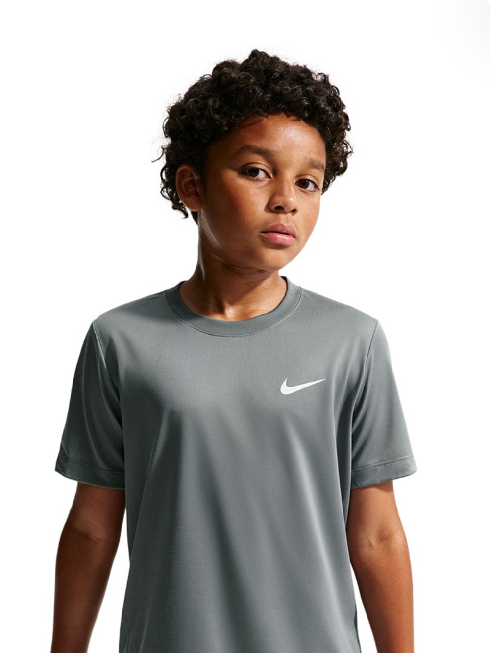 Nike Boy’s DRI-Fit Gray with Black Swoosh Tee. XL